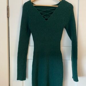 Cupshe green sweater dress